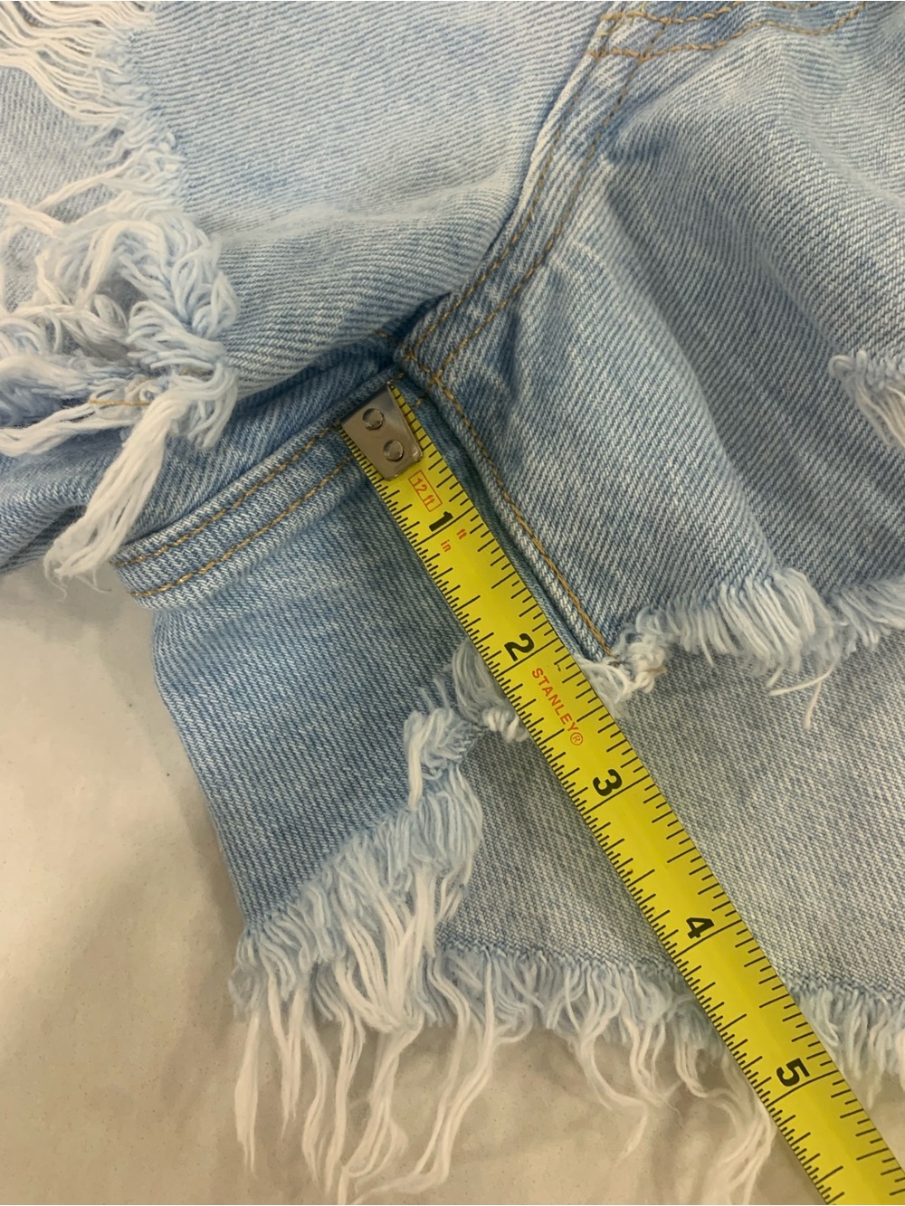 Levi's Light Blue Distressed Denim Cutoff Shorts - Picture 10 of 10